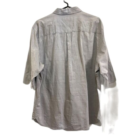 ALLSAINTS Gray Cotton Short Sleeve Button Up Shirt Top Mens Size XXL - Picture 5 of 12